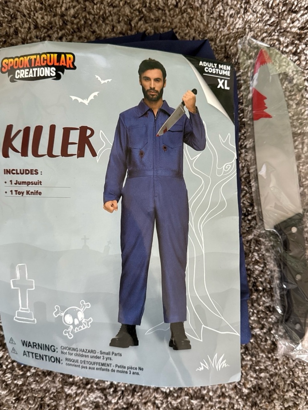 Spooktacular Creations Men's Killer Jumpsuit Costume - Navy Blue